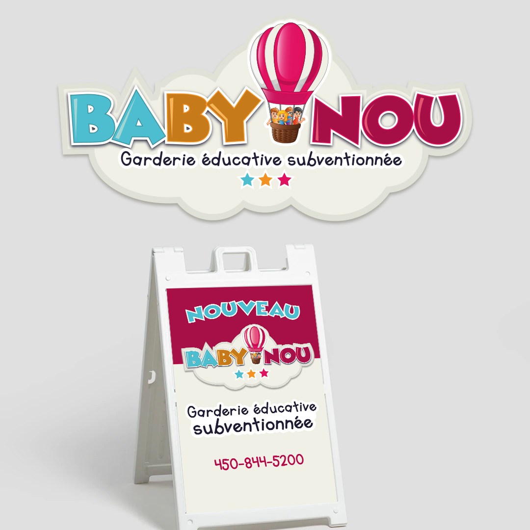 Logo Babynou dans panneau sandwich