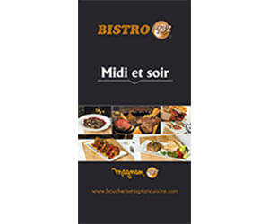 Design et infographie d'affiche publicitaire pour Magnan bistro