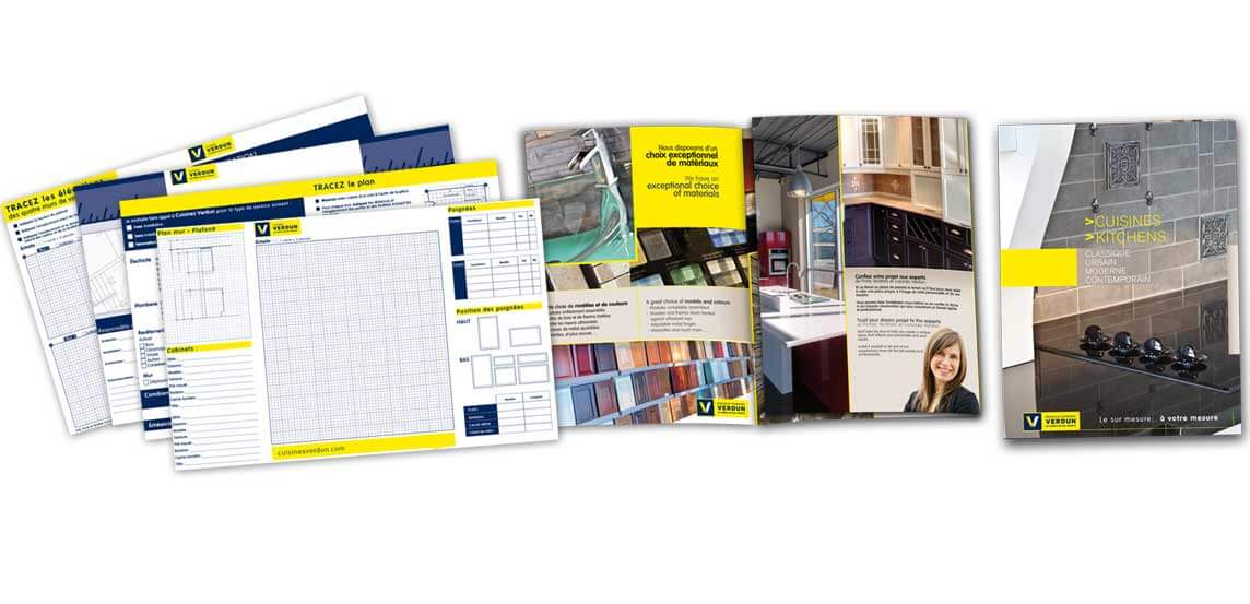 Design et infographie de la brochure imprimée de Portes et fenêtres Verdun