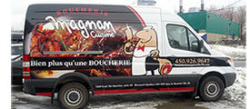 Infographie et design de lettrage d'auto de Boucherie Magnan cuisine