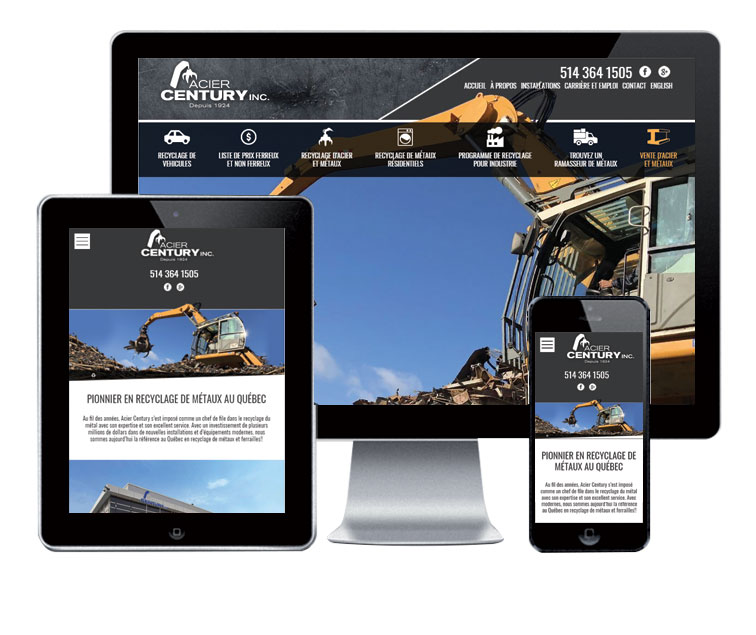 Design et conception du site web Acier Century