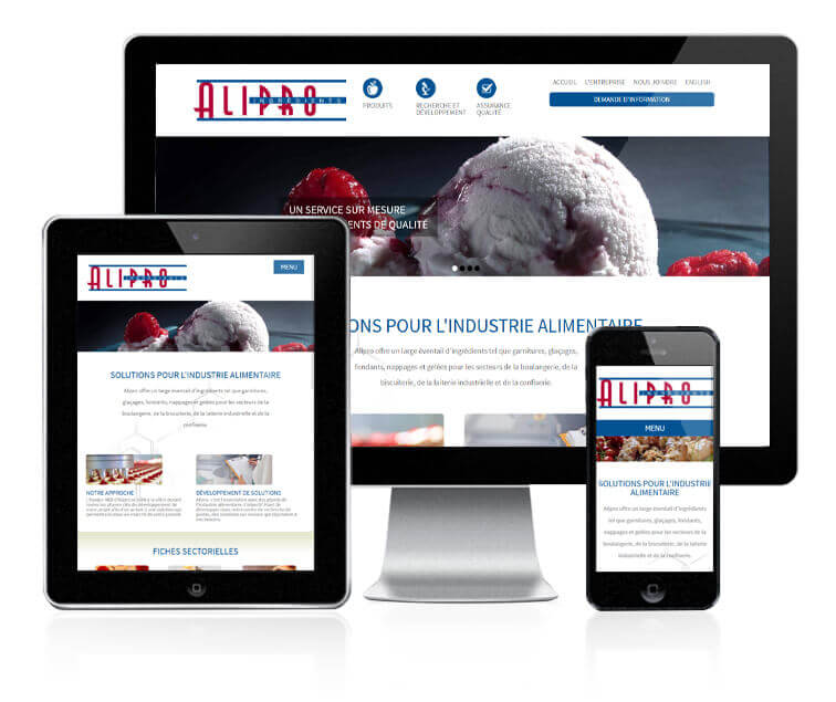 Design et conception du site web d'Alipro Mistral