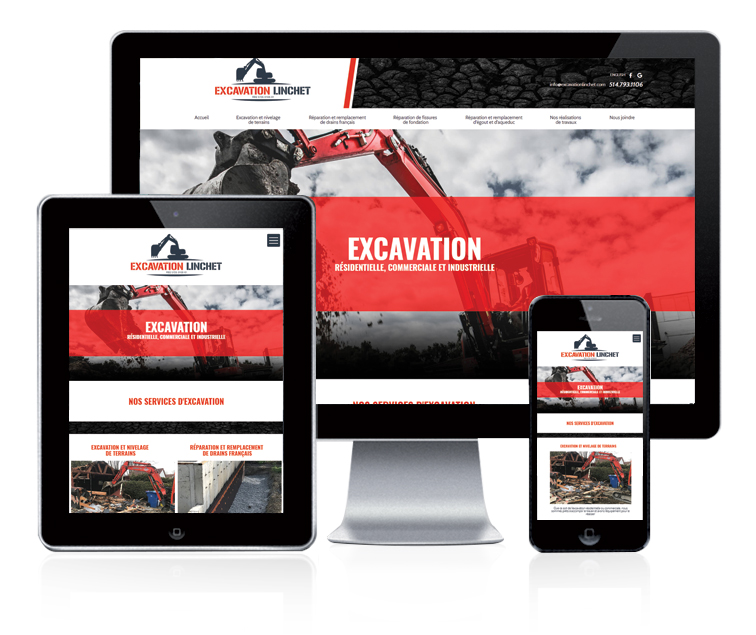 Design et conception du site web Excavation Linchet